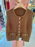 Women Casual Knitted Single Buttons Waistcoat